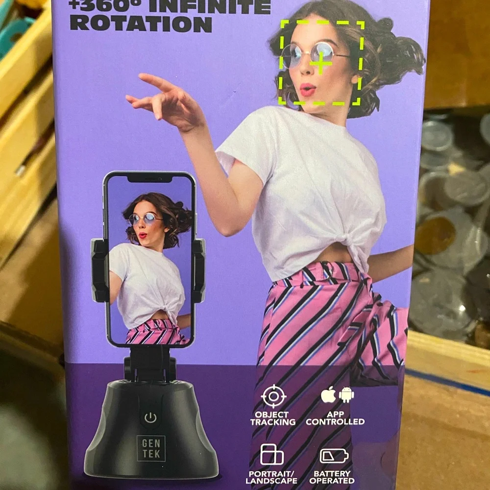 Trakcam for TikTok with face tracking 360degree infinite rotation.Brand new!